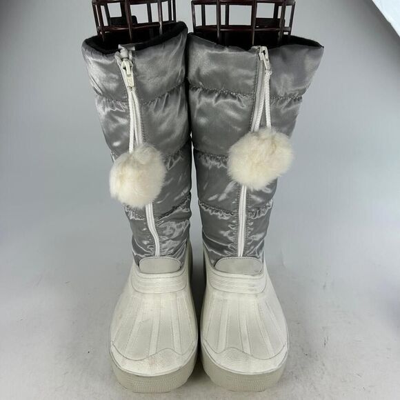 Pajar Women'S Fay II Waterproof Boot US 10 L White Gray Pom Puffer Snow Boots - Picture 3 of 14